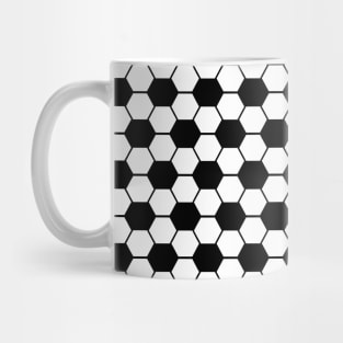 Football / Soccer Ball Texture Pattern - Black and White Mug